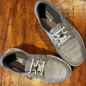 Skechers Go Step Gray Goga Mat Slip On Boat Shoes